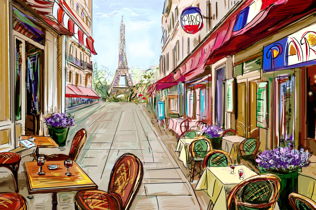 Rue à Paris jigsaw puzzle in Puzzle du jour puzzles on TheJigsawPuzzles.com