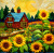 Sunflower Farm Quilt Square
