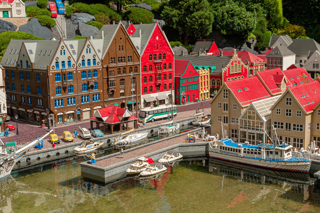 Lego Model of Bryggen, Legoland Billund jigsaw puzzle in Puzzle of the Day puzzles on TheJigsawPuzzles.com