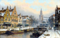 Winter Cityscape with the St. John's Church, Gouda