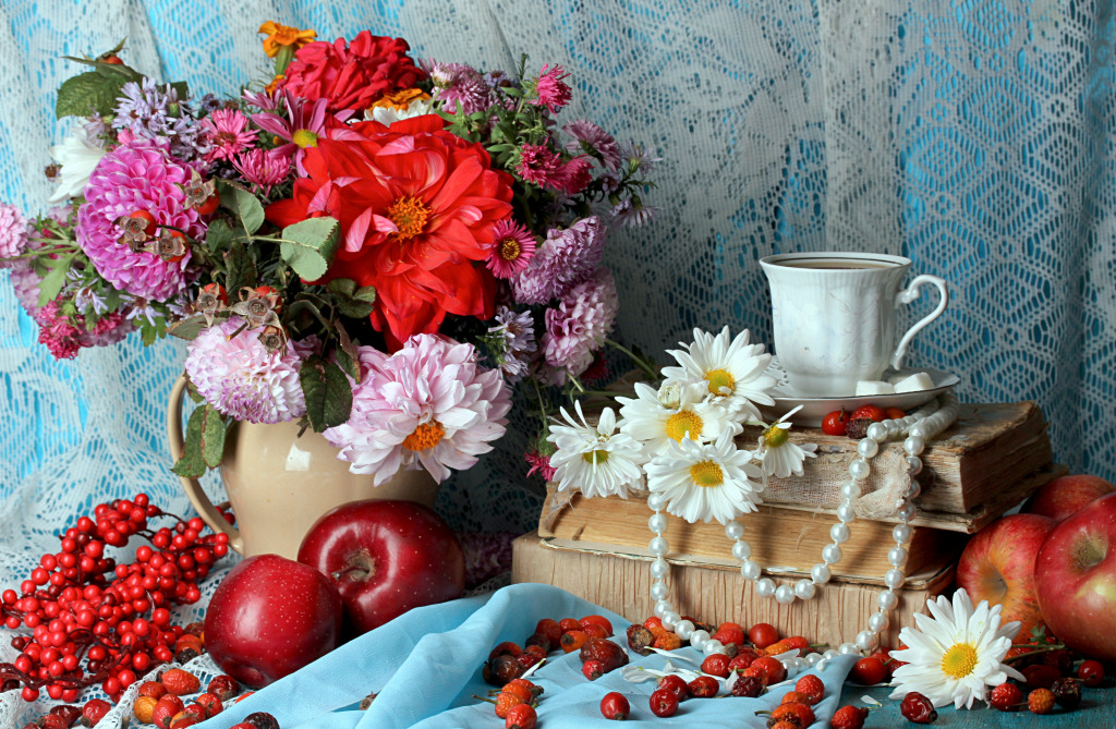 Vintage Autumn Still Life jigsaw puzzle in Flowers puzzles on TheJigsawPuzzles.com