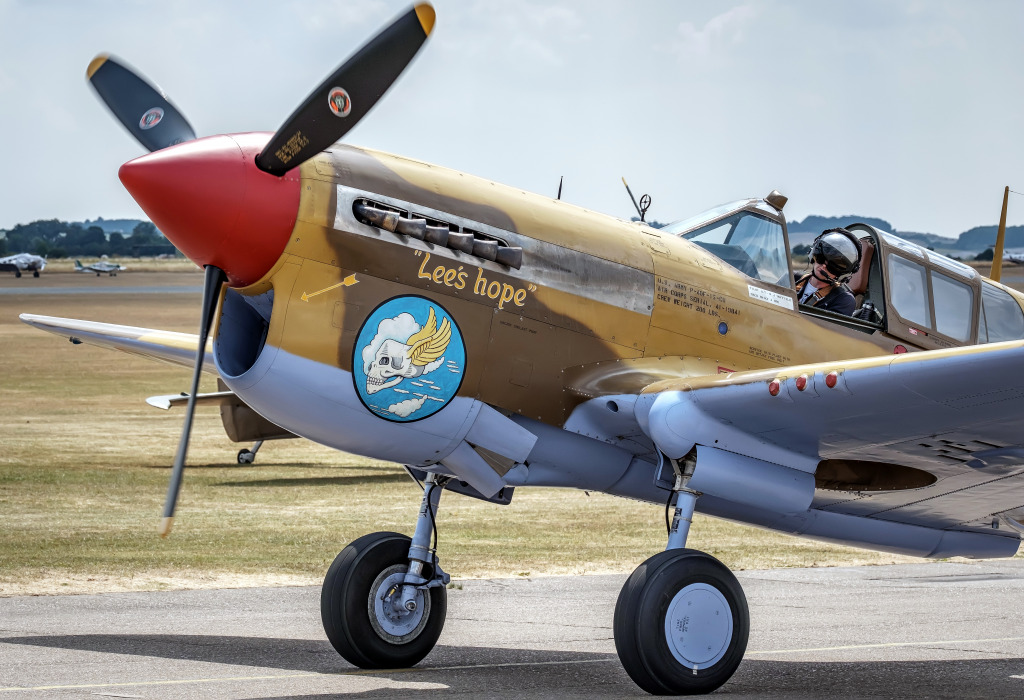 Curtiss P-40F-15-CU Kittyhawk, Duxford, UK jigsaw puzzle in Aviation puzzles on TheJigsawPuzzles.com