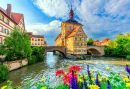 Town Hall of Bamberg and Two Bridges, Germany