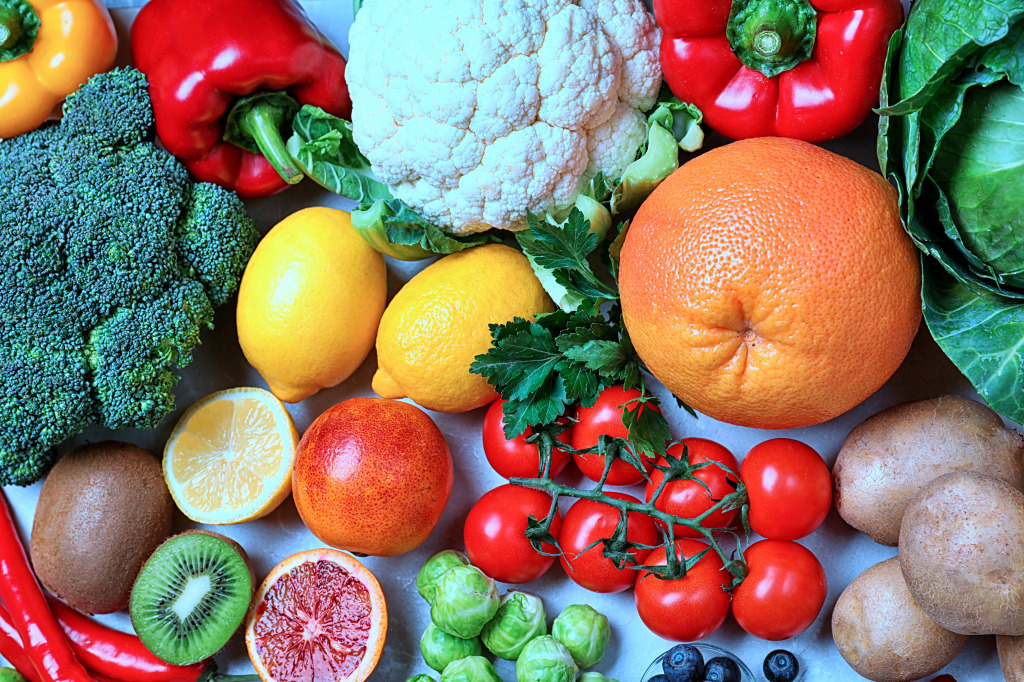 Vegetables and Fruits Rich in Vitamin C jigsaw puzzle in Fruits & Veggies puzzles on TheJigsawPuzzles.com