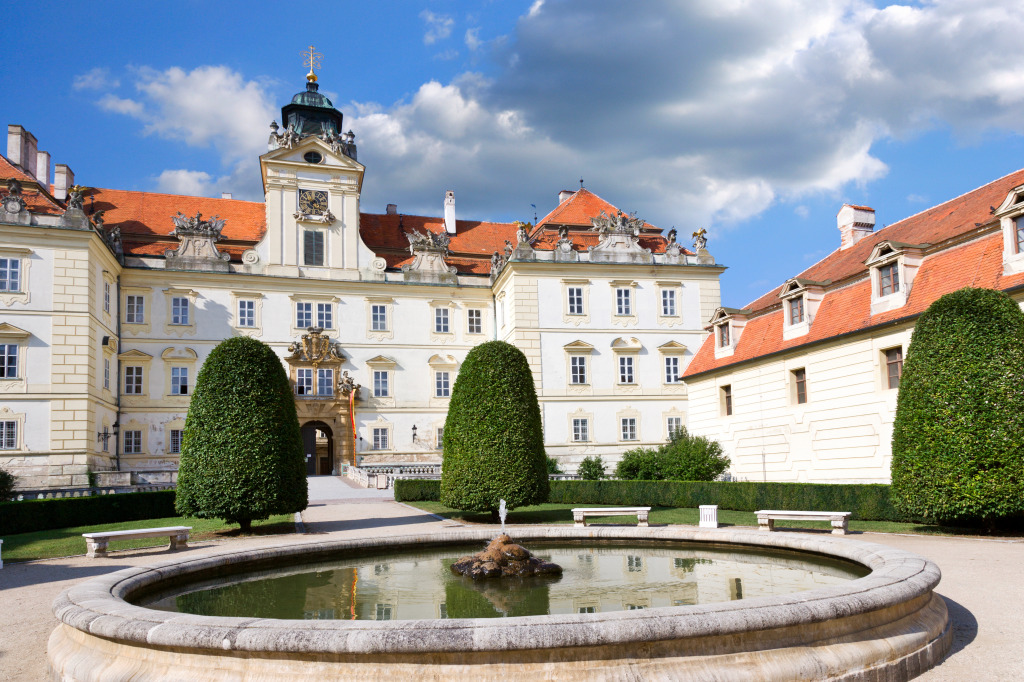 Baroque Castle Valtice, Czech Republic jigsaw puzzle in Castles puzzles on TheJigsawPuzzles.com