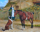 Dog Guarding A Horse