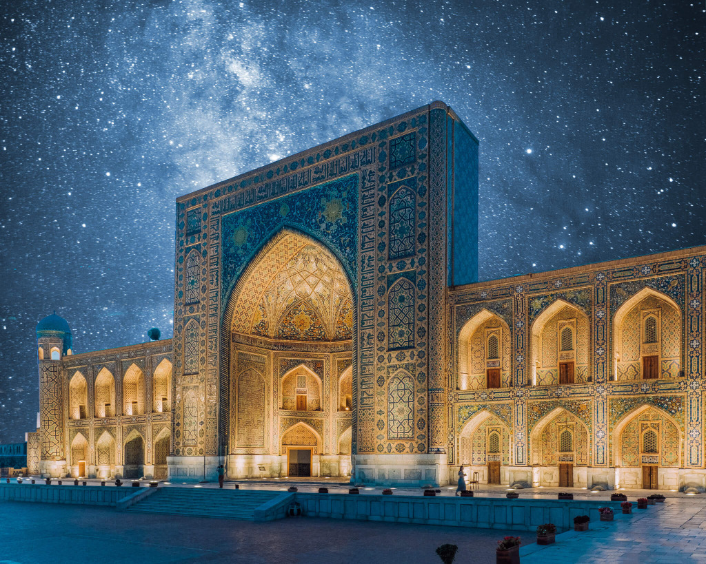 Samarkand-Night-Registan jigsaw puzzle in Kim Fillmore puzzles on TheJigsawPuzzles.com