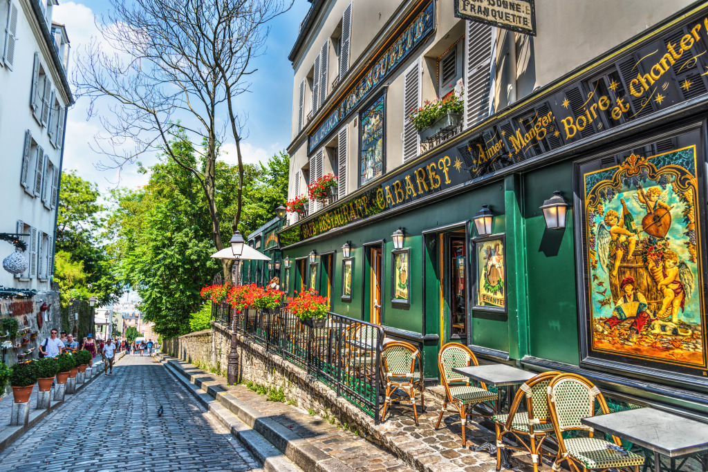 Montmartre Neighborhood, Paris, France jigsaw puzzle in Street View puzzles on TheJigsawPuzzles.com