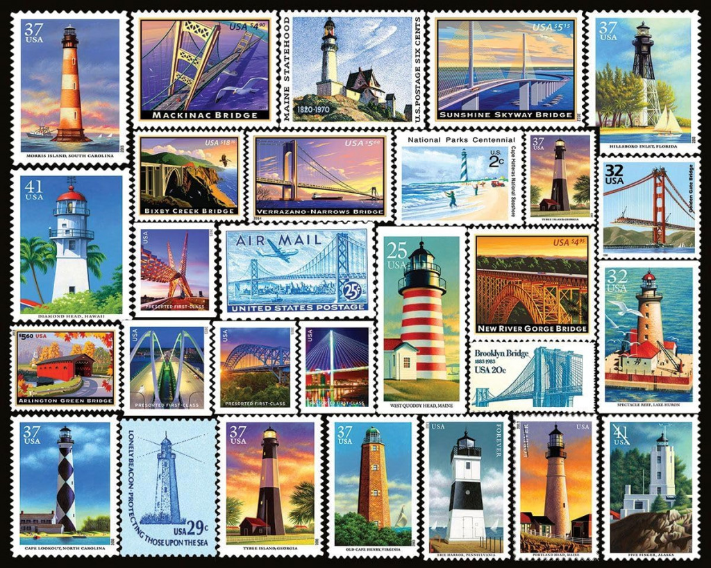 lighthouses jigsaw puzzle in Pamela Merrill puzzles on TheJigsawPuzzles.com