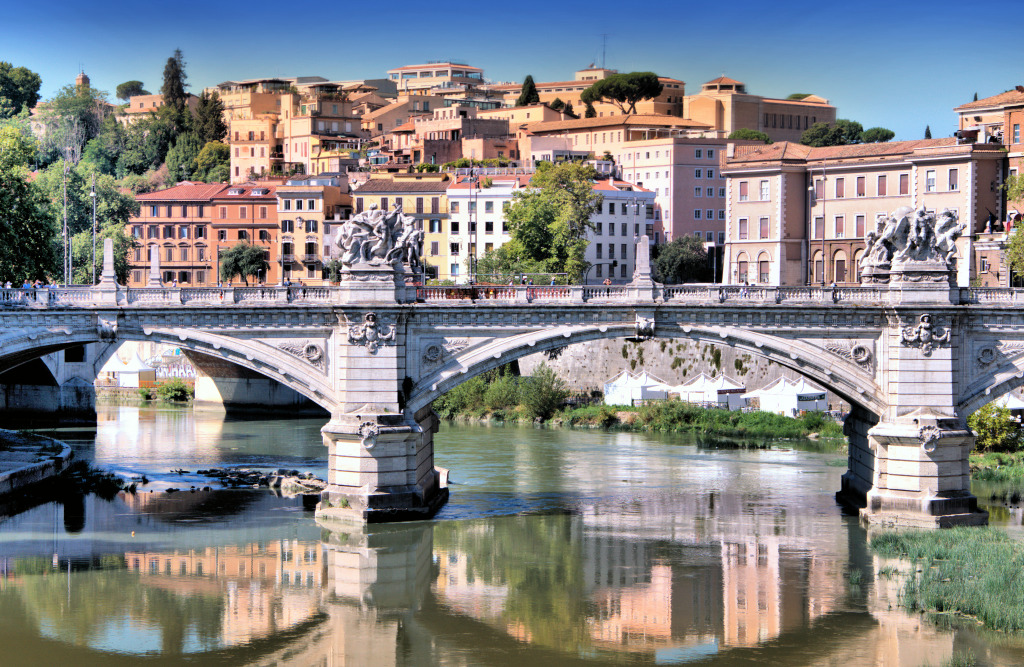 Bridge over the Tiber River jigsaw puzzle in Bridges puzzles on TheJigsawPuzzles.com