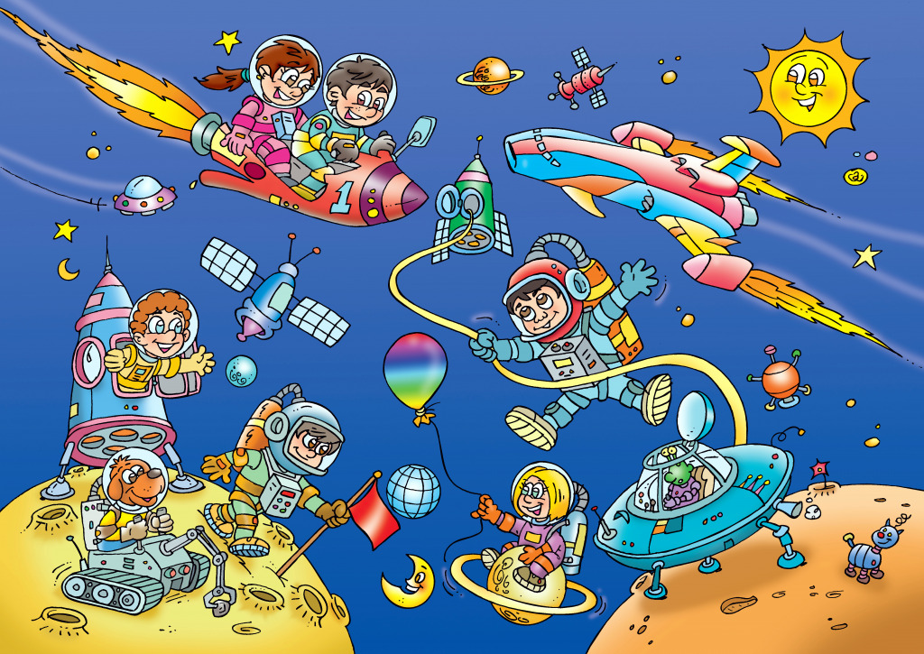 Petits explorateurs de l’espace jigsaw puzzle in Puzzles pour enfants puzzles on TheJigsawPuzzles.com