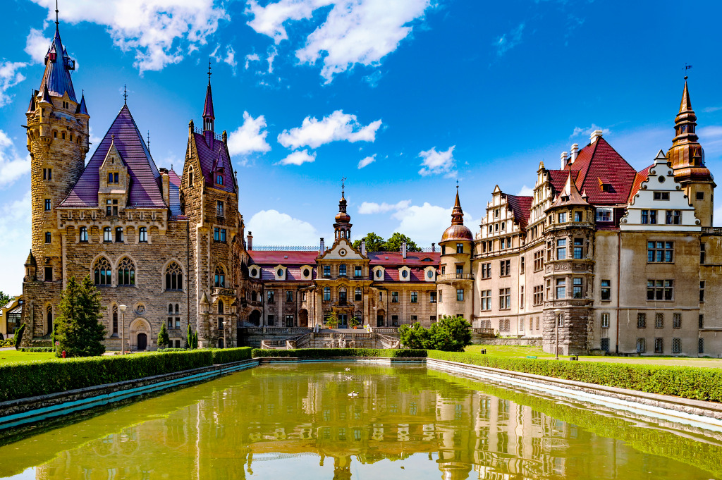 Beautiful Castle in Moszna, Silesia, Poland jigsaw puzzle in Castles puzzles on TheJigsawPuzzles.com