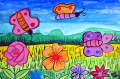 Flowers and Butterflies by a Young Artist