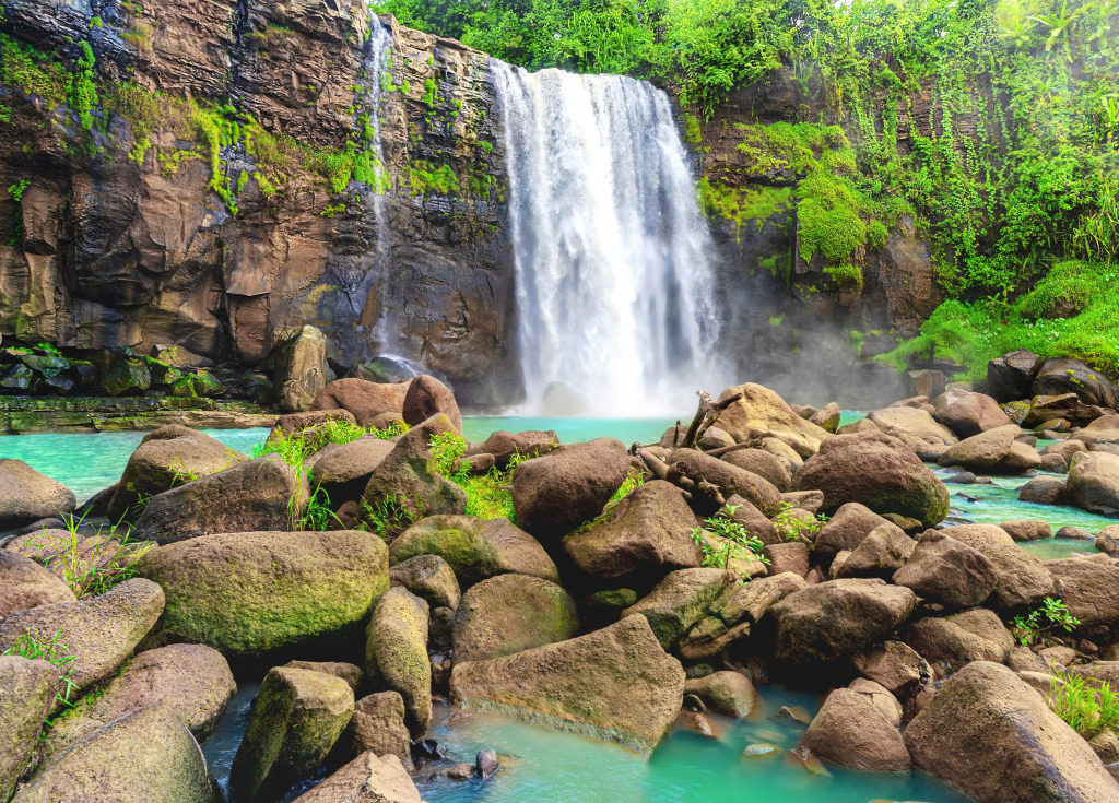 Cascade Waterfall in Tropical Forest jigsaw puzzle in Waterfalls puzzles on TheJigsawPuzzles.com