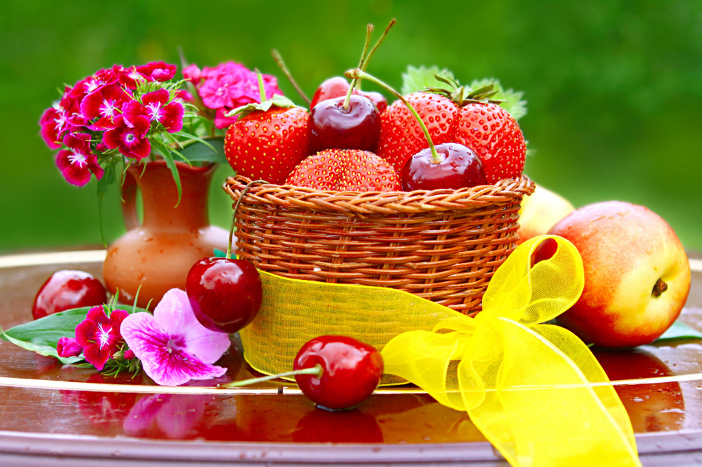 Fruits and Flowers jigsaw puzzle in Puzzle of the Day puzzles on TheJigsawPuzzles.com