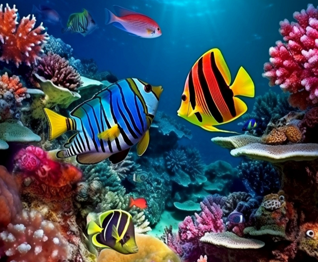 Colorful Fish on the Reef jigsaw puzzle in Puzzle of the Day puzzles on TheJigsawPuzzles.com