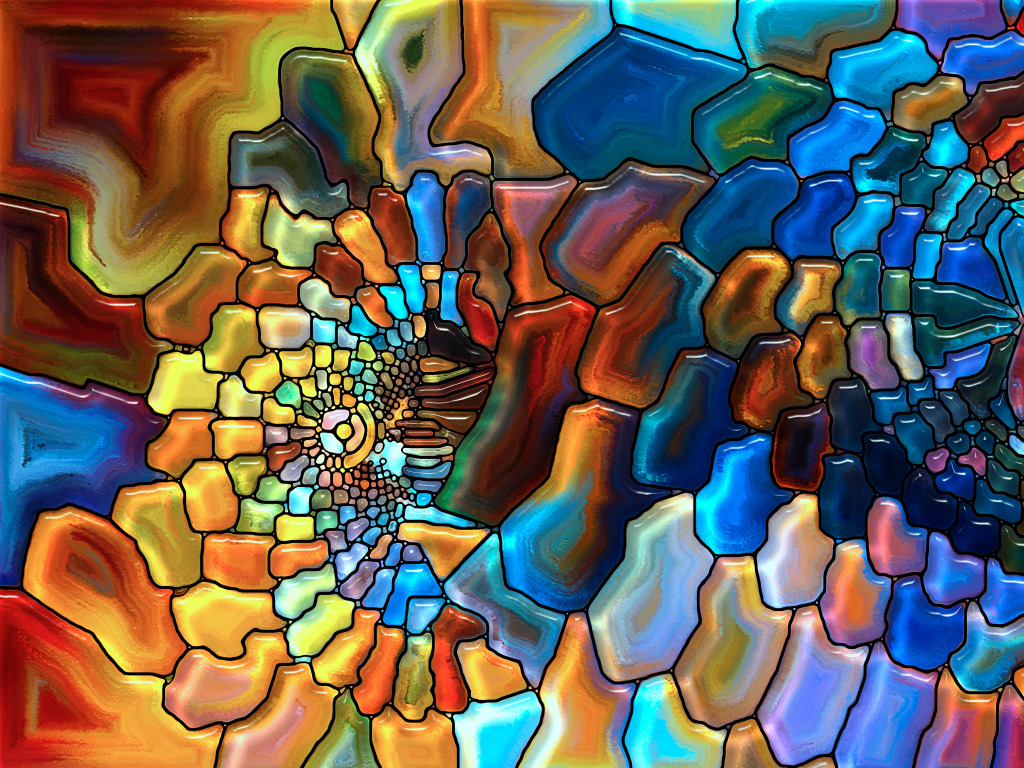 Padrão de vitral jigsaw puzzle in Fractals puzzles on TheJigsawPuzzles.com