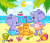 Cute Elephants Building a Sand Castle