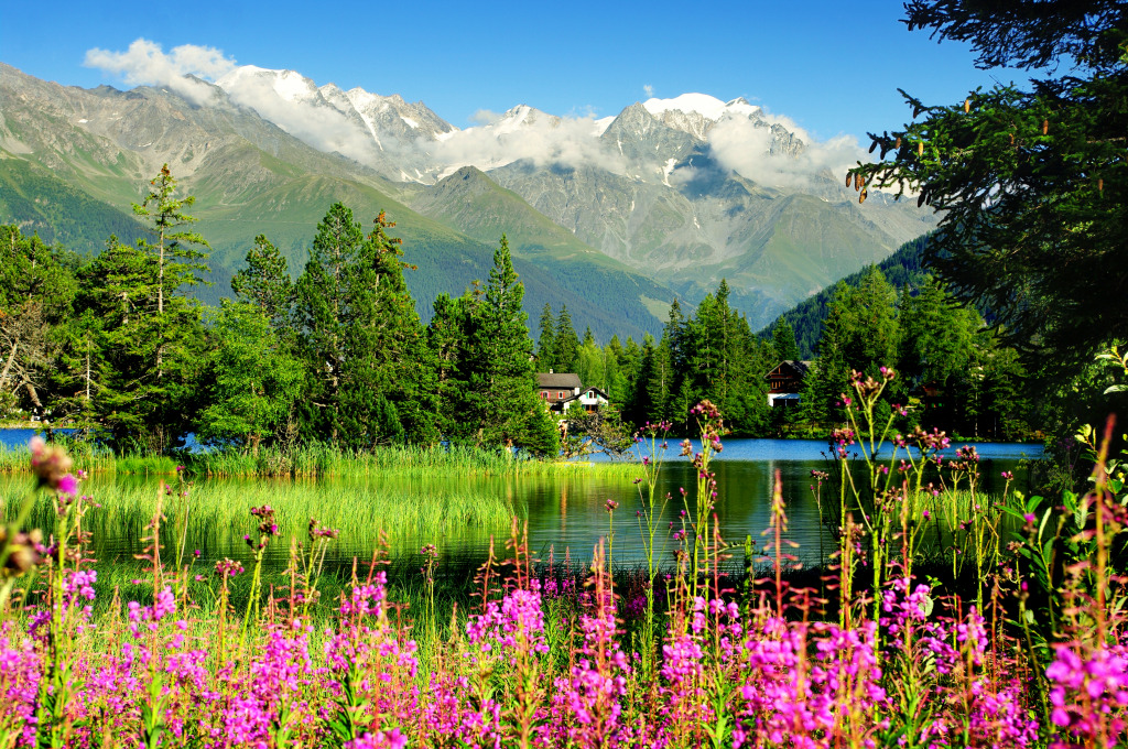 The Charming Village of Champex, Switzerland jigsaw puzzle in Great Sightings puzzles on TheJigsawPuzzles.com