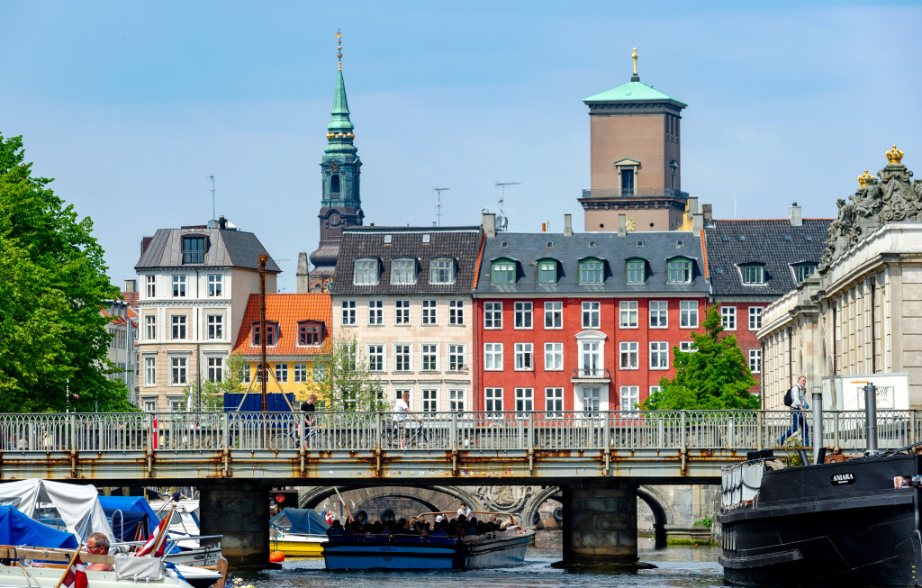 View of Copenhagen from the Canals, Denmark jigsaw puzzle in Bridges puzzles on TheJigsawPuzzles.com