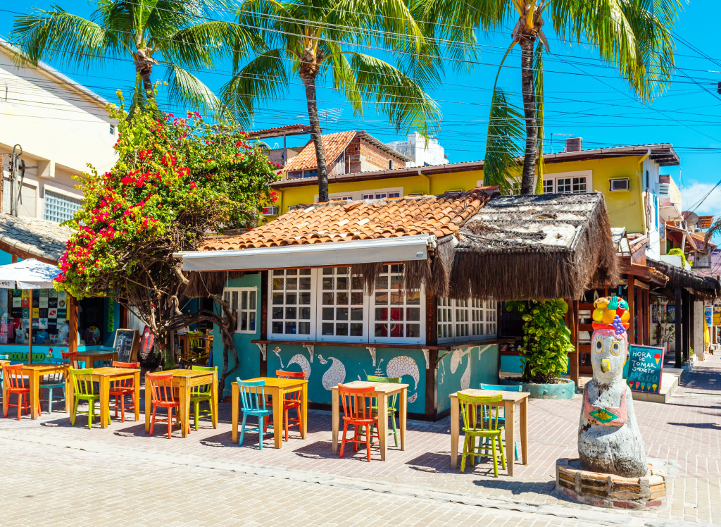 Outdoor Cafe in Porto de Galinhas, Brazil jigsaw puzzle in Food & Bakery puzzles on TheJigsawPuzzles.com