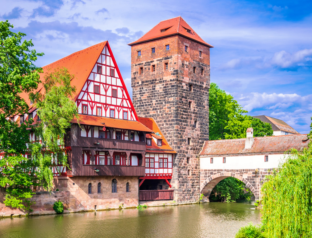 Ponte Maxbrucke em Nuremberg, Alemanha jigsaw puzzle in Pontes puzzles on TheJigsawPuzzles.com