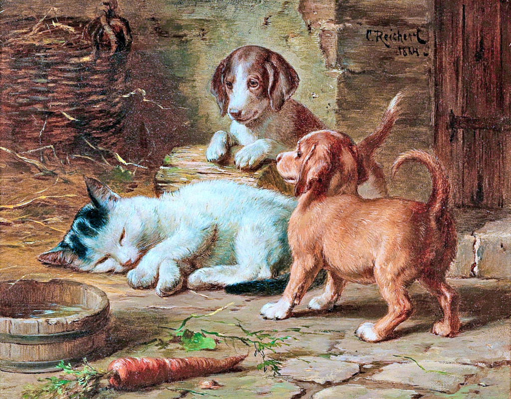 Awakened Puppies jigsaw puzzle in Piece of Art puzzles on TheJigsawPuzzles.com