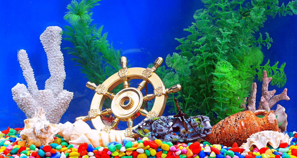 Steering Wheel in an Aquarium jigsaw puzzle in Under the Sea puzzles on TheJigsawPuzzles.com