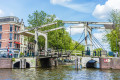 A Moveable Bridge in Amsterdam, Netherlands