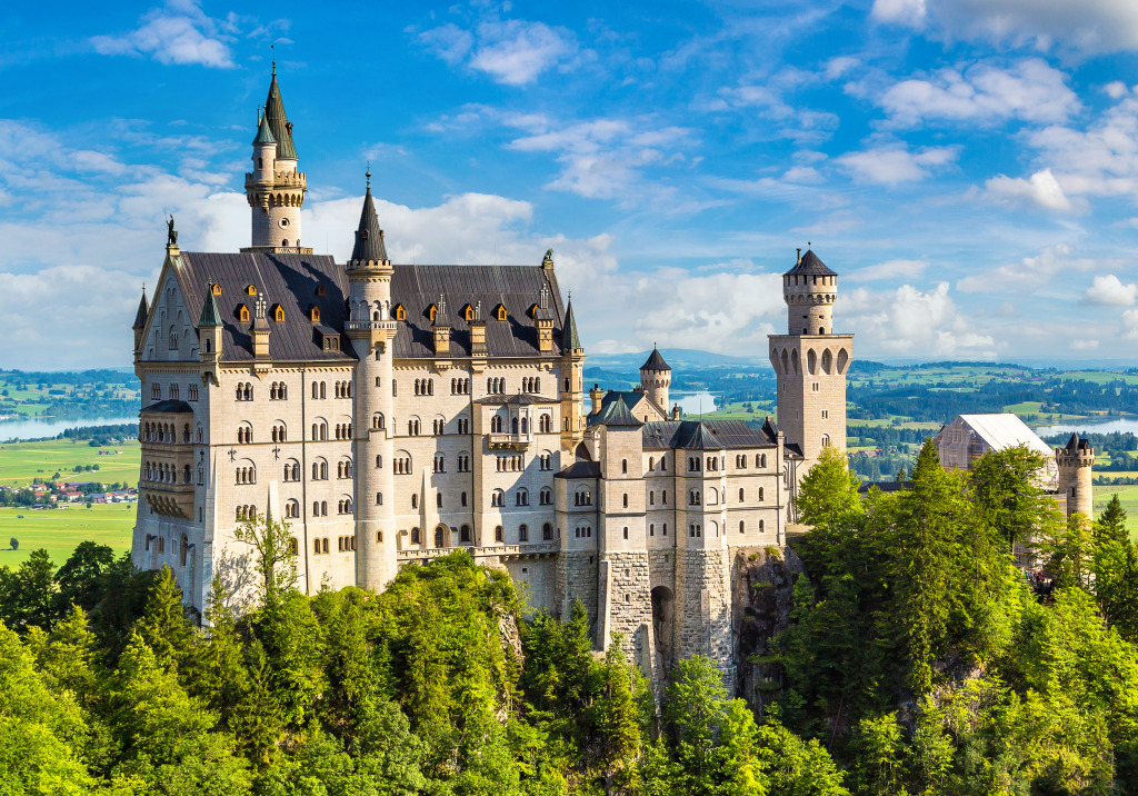 Castelo de Neuschwanstein em Fussen, Baviera, Alemanha jigsaw puzzle in Castelos puzzles on TheJigsawPuzzles.com