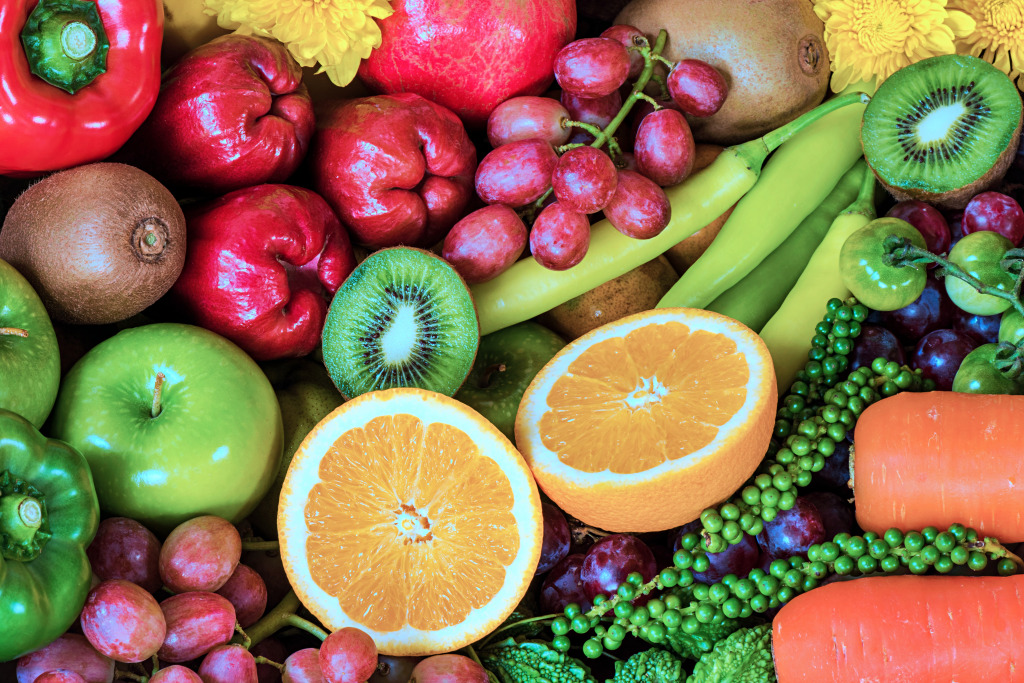 Nutritious Fruits and Vegetables jigsaw puzzle in Fruits & Veggies puzzles on TheJigsawPuzzles.com