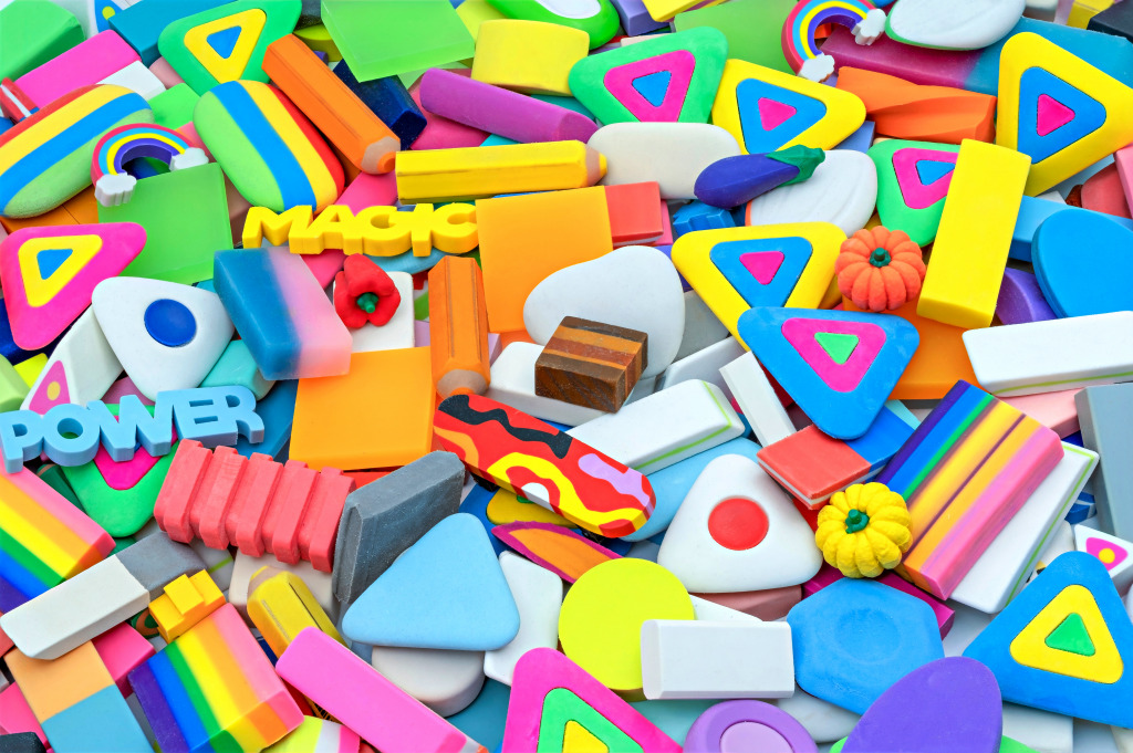 A Pile of Colorful Erasers jigsaw puzzle in Macro puzzles on TheJigsawPuzzles.com