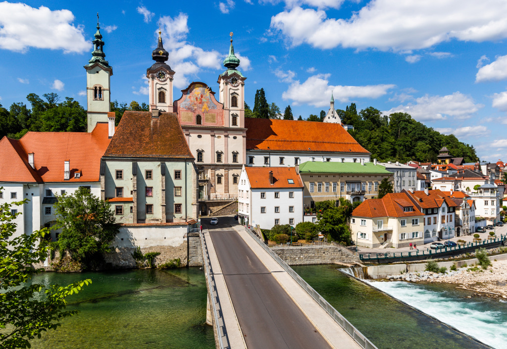 Confluence of the Enns and Steyr Rivers, Austria jigsaw puzzle in Bridges puzzles on TheJigsawPuzzles.com