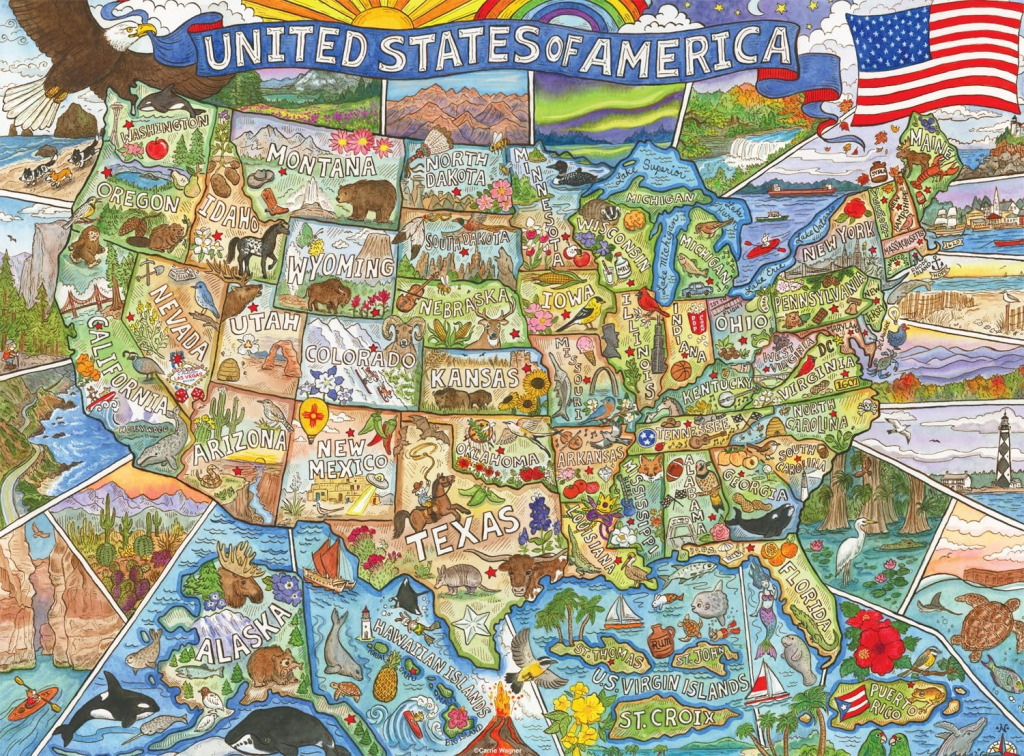 usa map jigsaw puzzle in Pamela Merrill puzzles on TheJigsawPuzzles.com