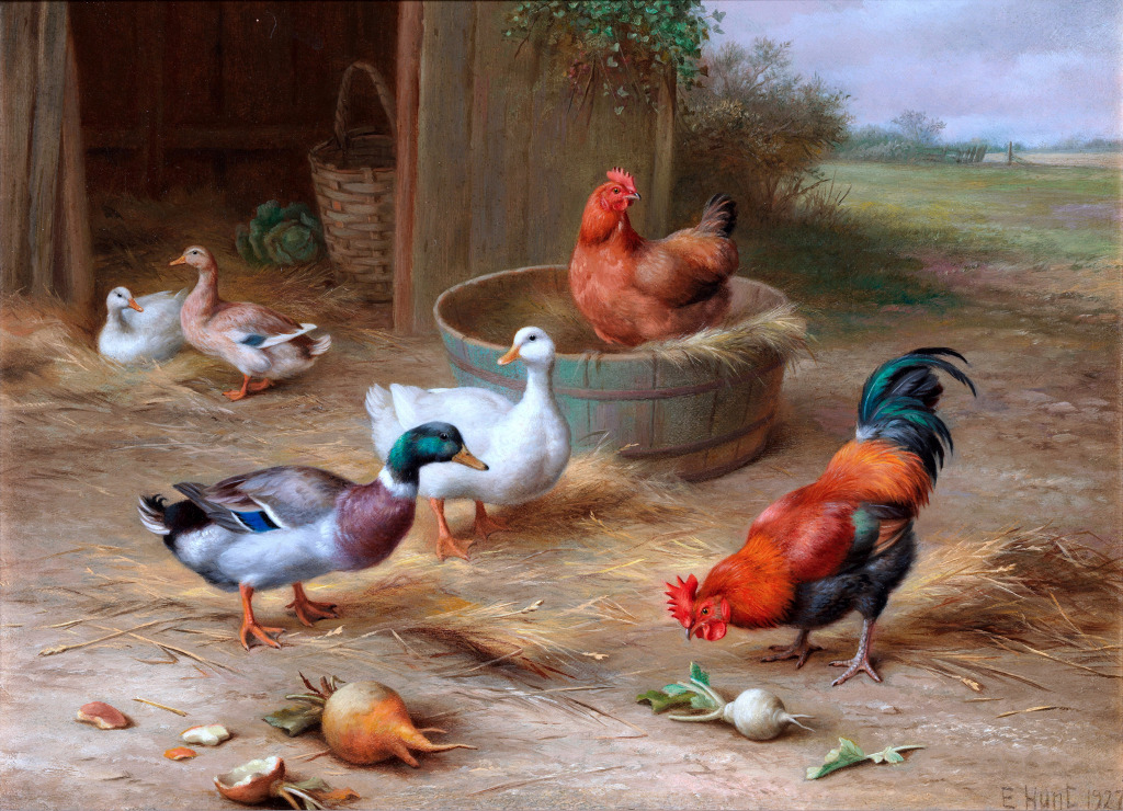 Poultry Yard jigsaw puzzle in Piece of Art puzzles on TheJigsawPuzzles.com