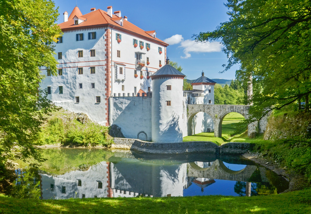 Château de Sneznik en Slovénie jigsaw puzzle in Châteaux puzzles on TheJigsawPuzzles.com