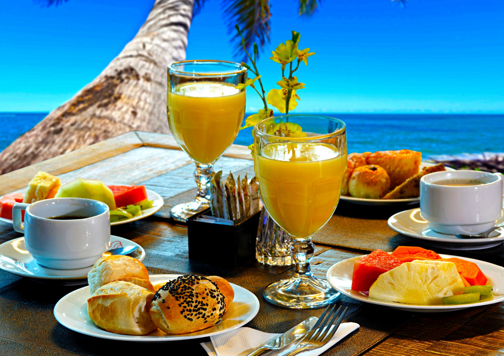 Breakfast Table on the Beach jigsaw puzzle in Food & Bakery puzzles on TheJigsawPuzzles.com