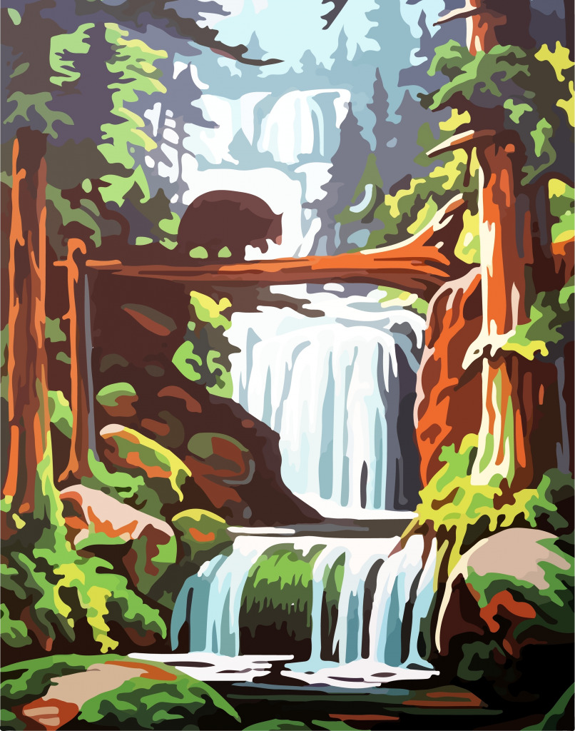 Wasserfall im Wald jigsaw puzzle in Wasserfälle puzzles on TheJigsawPuzzles.com