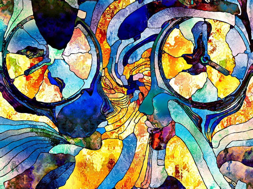 Design abstrato de vitral jigsaw puzzle in Fractals puzzles on TheJigsawPuzzles.com