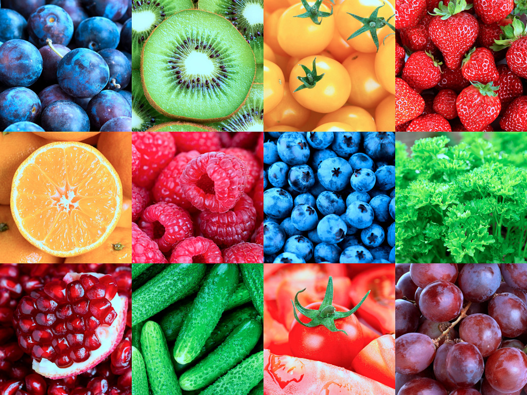 Collage of Fruits, Vegetables and Berries jigsaw puzzle in Puzzle of the Day puzzles on TheJigsawPuzzles.com