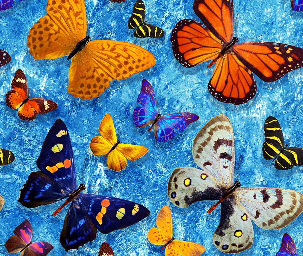 Seamless Pattern with Butterflies jigsaw puzzle in Puzzle of the Day puzzles on TheJigsawPuzzles.com