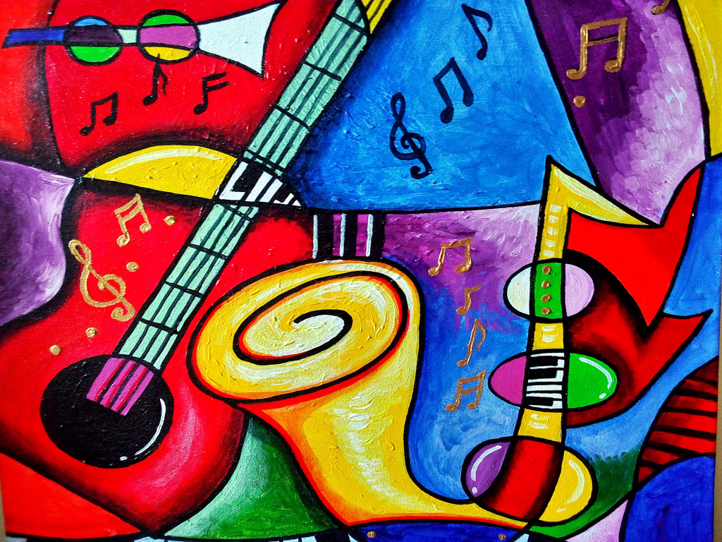 Peinture abstraite Musique jigsaw puzzle in Puzzle du jour puzzles on TheJigsawPuzzles.com