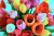 Bouquet of Bright Tulips Close-Up