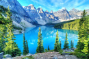 Reflection of Peaks on Moraine Lake, Canada