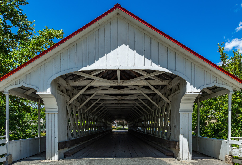 Ponte Coberta Ashwell, New Hampshire, EUA jigsaw puzzle in Pontes puzzles on TheJigsawPuzzles.com