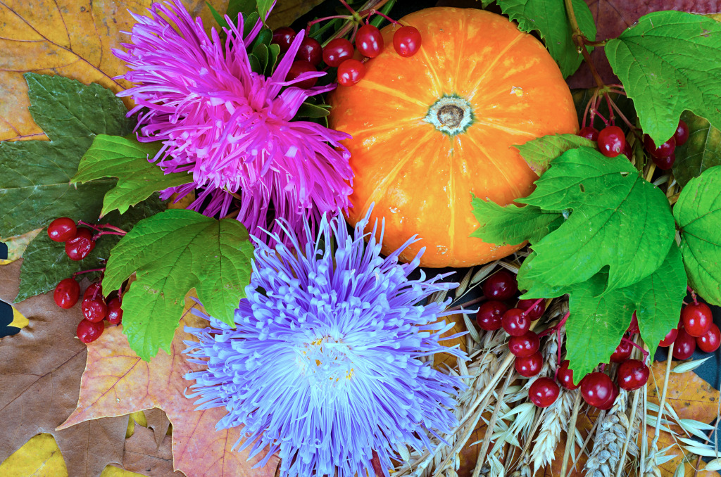 Colorful Autumn Still Life jigsaw puzzle in Flowers puzzles on TheJigsawPuzzles.com