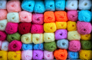 Colorful Balls of Yarn on Display