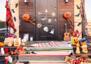 Country House Door Decorated for Halloween