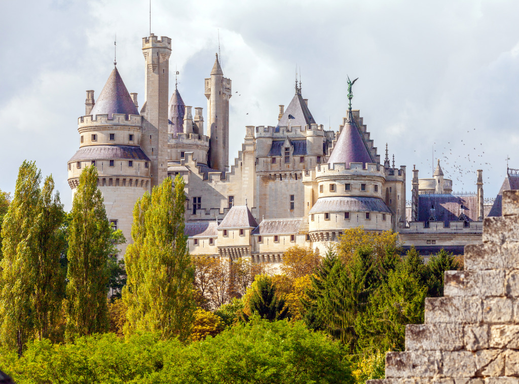 Mittelalterliche Burg von Pierrefonds, Paris, Frankreich jigsaw puzzle in Schlösser puzzles on TheJigsawPuzzles.com