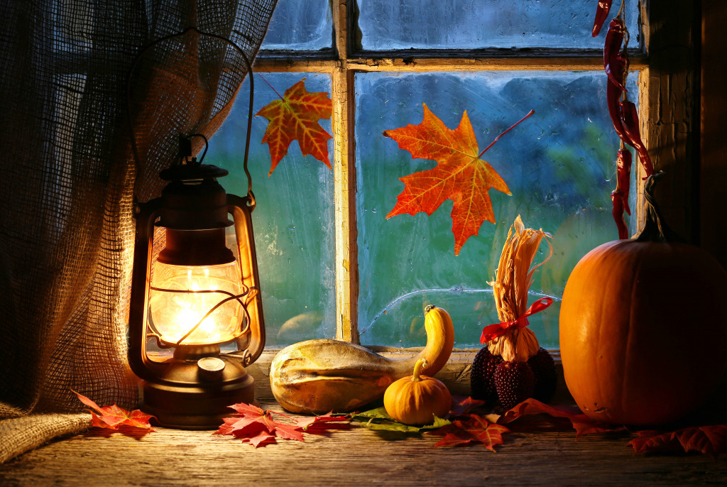 Cozy Atmosphere with Lantern at Home jigsaw puzzle in Halloween puzzles on TheJigsawPuzzles.com